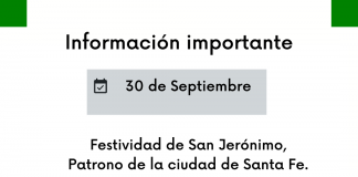 Información Importante: 30 de Septiembre no habrá actividad en la institución
