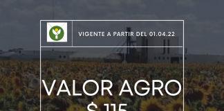 Nuevo Valor AGRO a partir de 1/4/2022