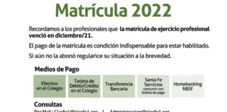 Importante – Pago matrícula profesional (Diciembre 2022)