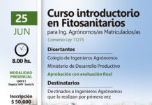 Curso Introductorio en Fitosanitarios para Ing. Agrónomos Matriculados