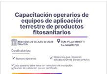 Capacitación operarios de equipos de aplicación terrestre de productos fitosanitarios