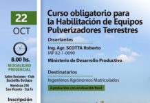 Curso obligatorio para la Habilitación de Equipos Pulverizadores Terrestres